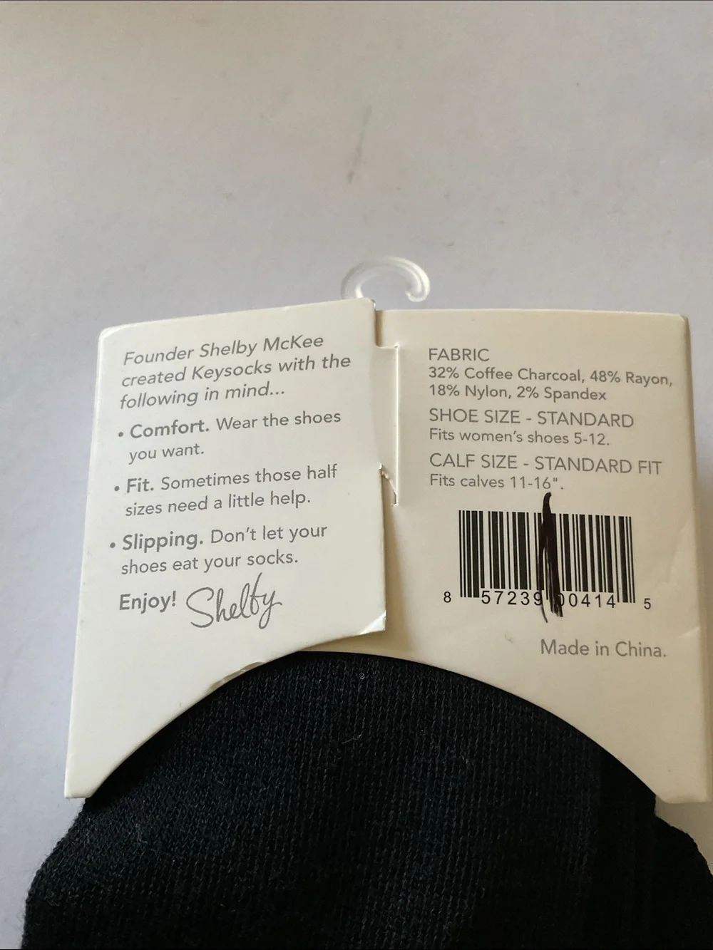 KEYSOCKS CLASSIC LIGHT NO SHOW KNEE SOCKS BLACK OS STANDARD NWT